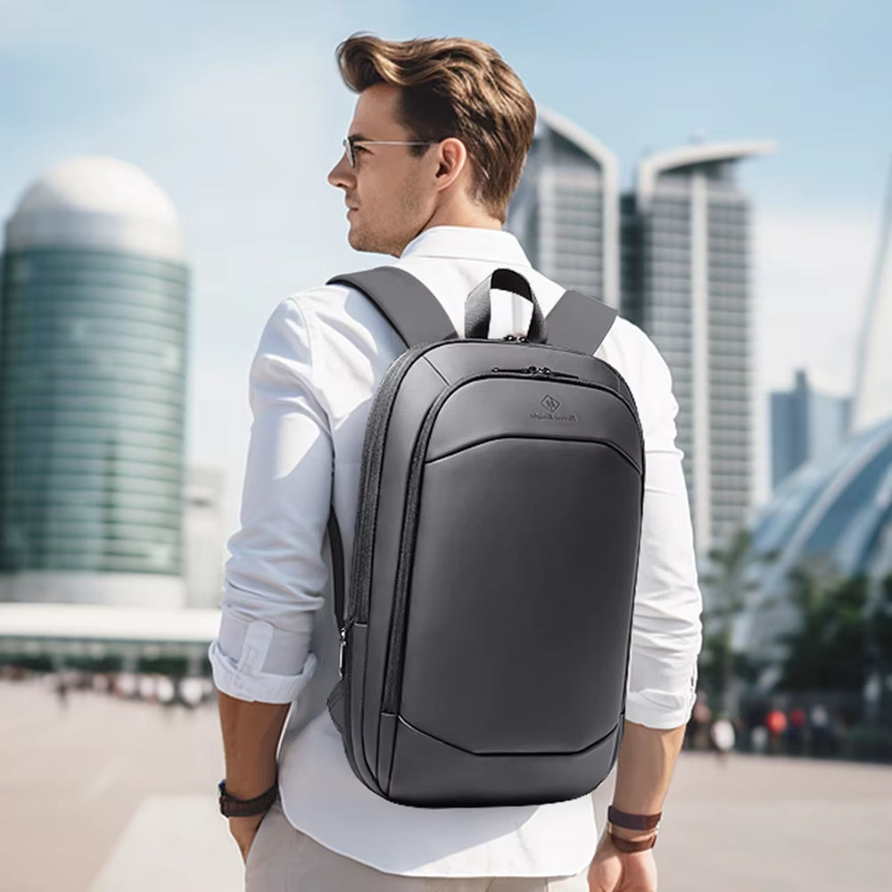 Men'S Expandable Backpack Multifunction 17.3Inch Laptop Bag Fashion Waterproof Travel Backpack Lightweight Business Bag
