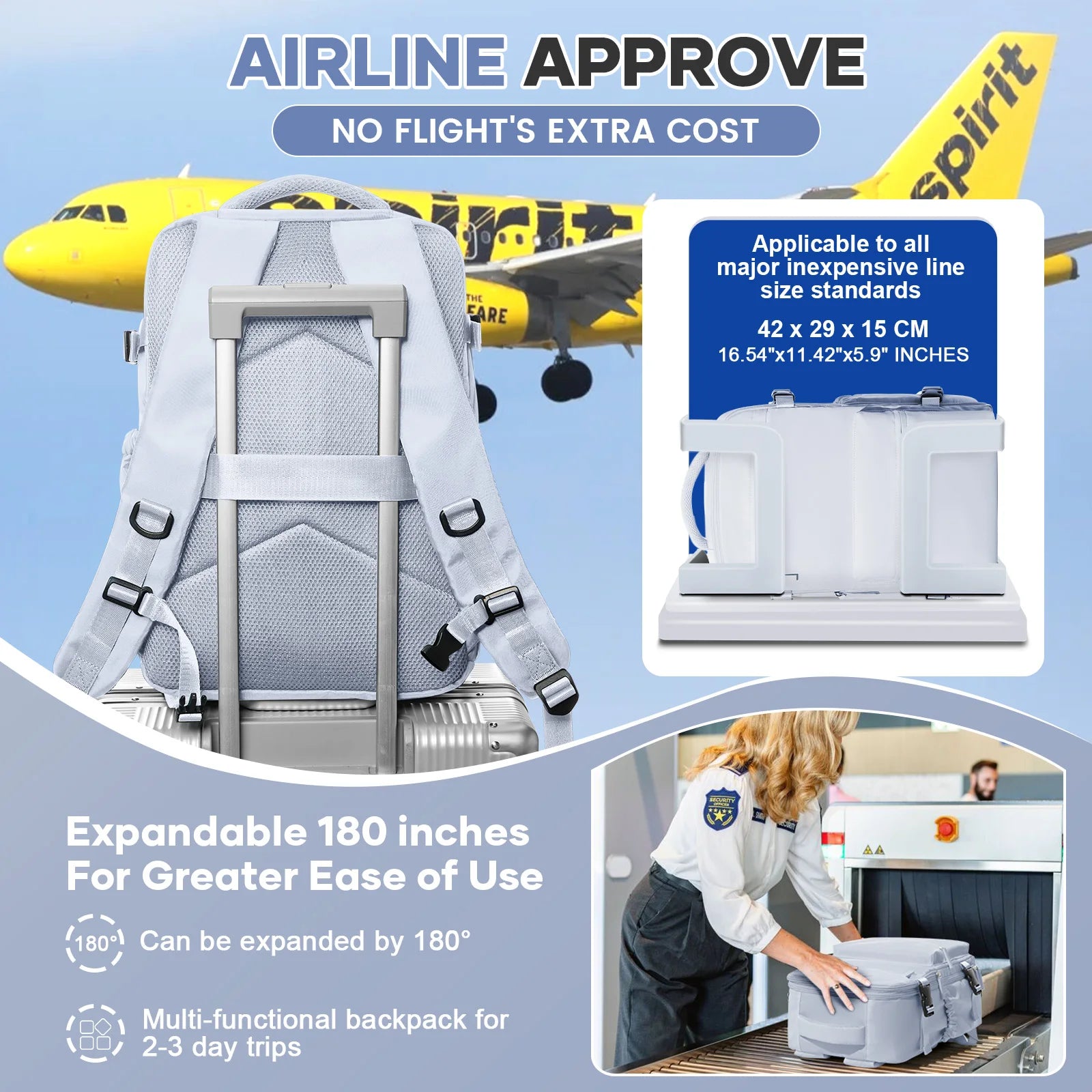 Vacuum Compression Backpack with Pump, Wizzair Easyjet Cabin Bag Travel Backpack for Women Men, Airplane Hand Luggage Laptop Bag