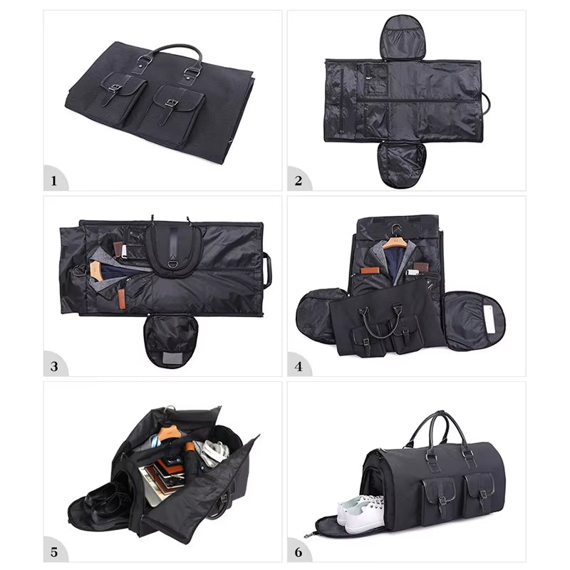 Men'S Hand Luggage Bag Sport Travel Bags Large Capacity Garment Handbag Folding Business Shoulder Bags Shoes Compartment XM137